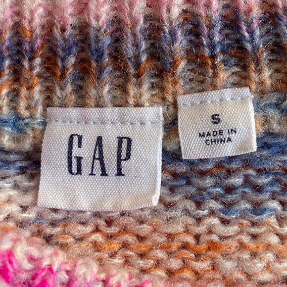 Gap Pastel Rainbow Space-Dyed Sweater Womens Sz S Feminine Soft Girl Striped - Picture 9 of 10